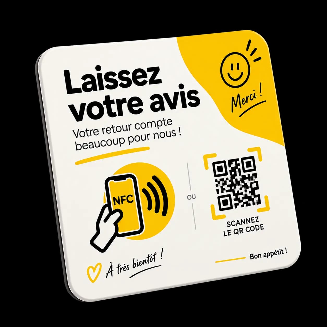 Waiterr NFC review plate for restaurants and bars